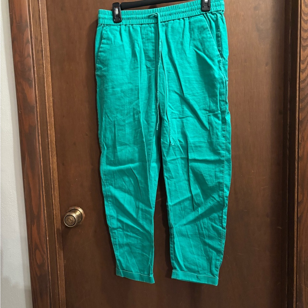 J. Crew Teal Sweatpants Relaxed Fit Elastic Waist